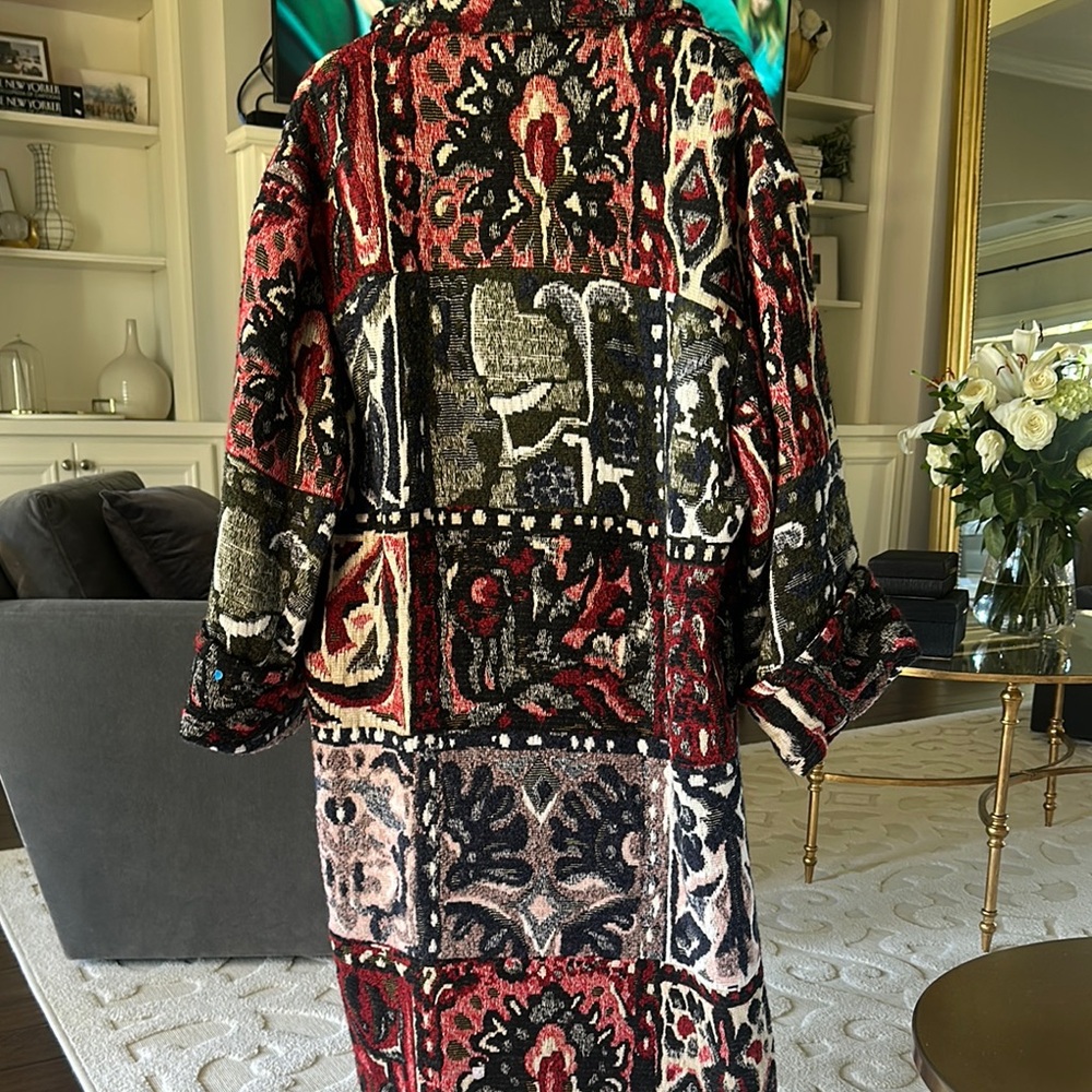 Zara Red and Black Patterned Coat - Picture 6 of 6